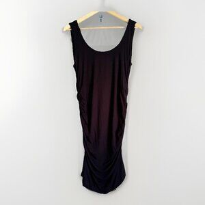 Isabella Oliver Women’s Maternity Large Ellis Side Ruched Tunic Dress Black